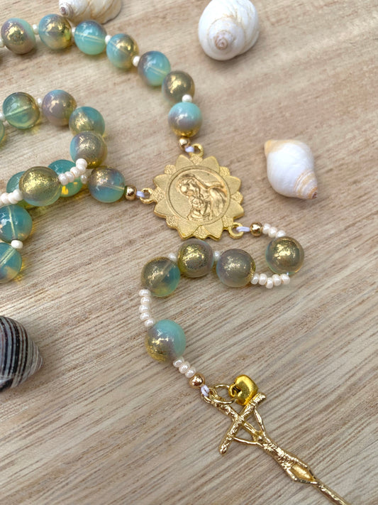 Oceans Glass Bead Rosary